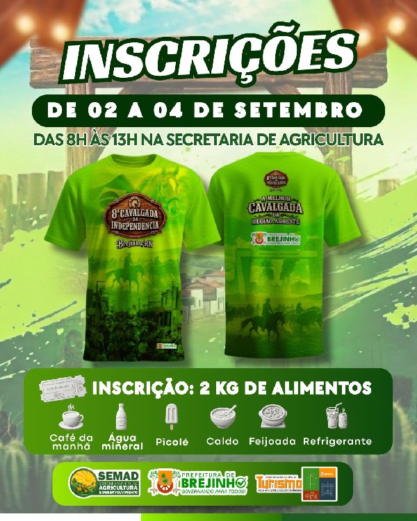 INSCRIÇÕES PARA A 8ª CAVALGADA DA INDEPENDÊNCIA!